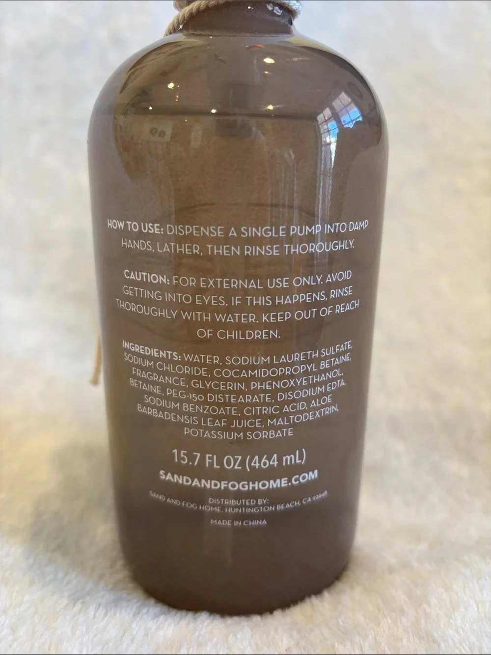 Sand + Fog Scented Vanilla Sands Hand Wash NWT 15.7oz Glass Pump